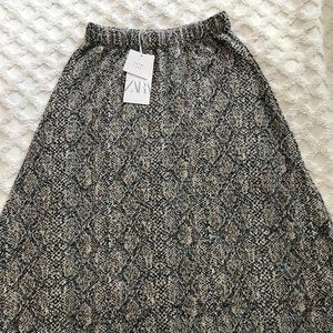 Zara Snake Skin Print Skirt